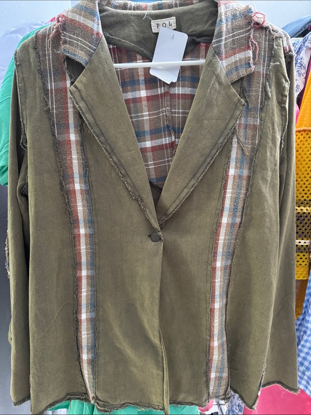 POL JACKET/BLAZER with PLAID Accents